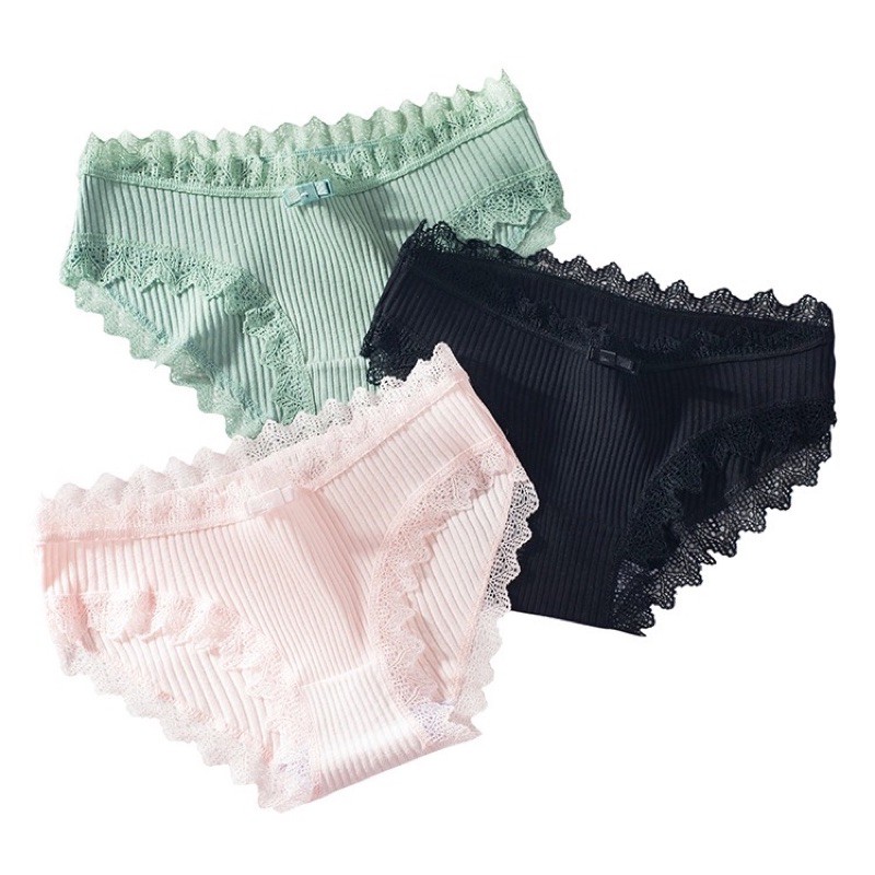 Quần Lót Cotton Cạp Ren Nâng Mông Xuất Nhật