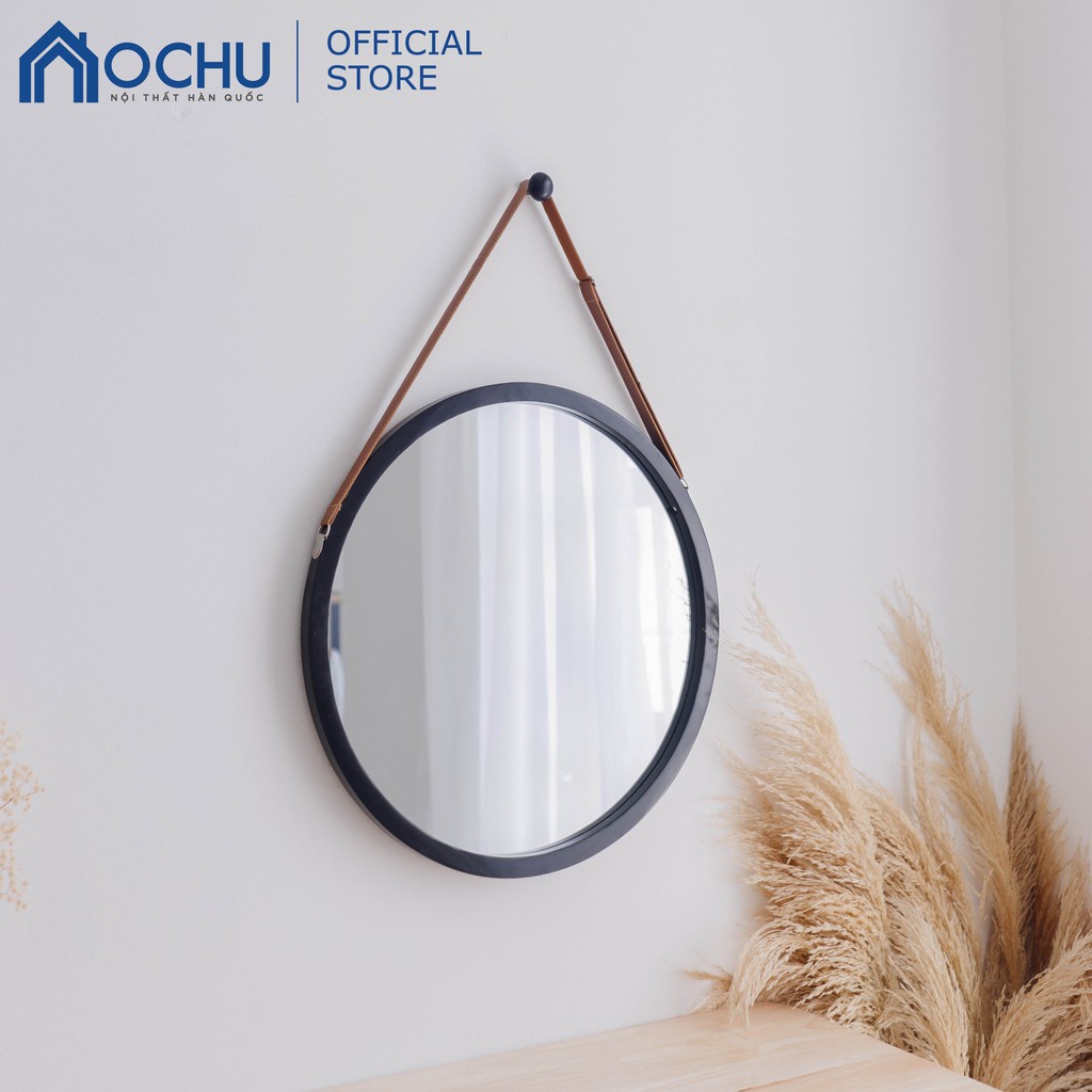 Gương Tròn Treo Tường Khung Gỗ OCHU - Mirror Circle 50 - Black