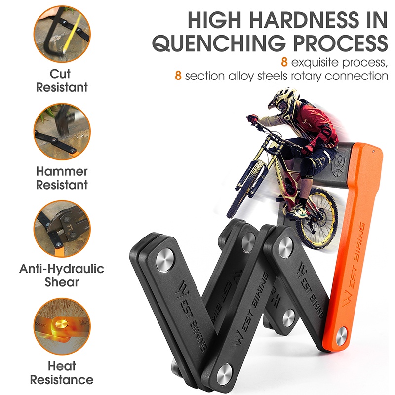 Khóa xe đạp mini WEST BIKING bằng hợp kim thép chống trộm