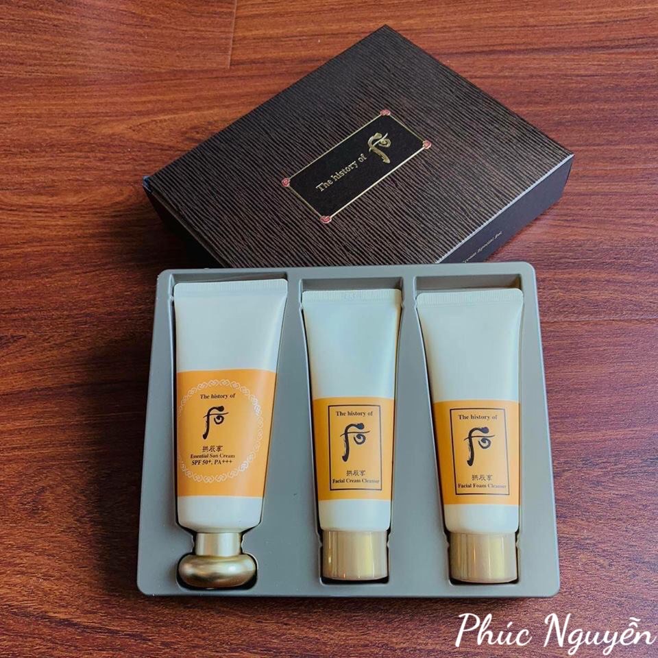 [Hàng Chính Hãng] Set kem chống nắng dưỡng ẩm và chống nhăn Whoo Moisture Sun Cream - Hàn Quốc