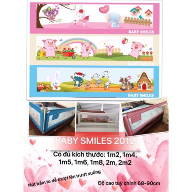 Thanh chắn giường trượt VN Baby Silimies.1,2m;1,4m;1,5m;1,6m;1,8m;2m