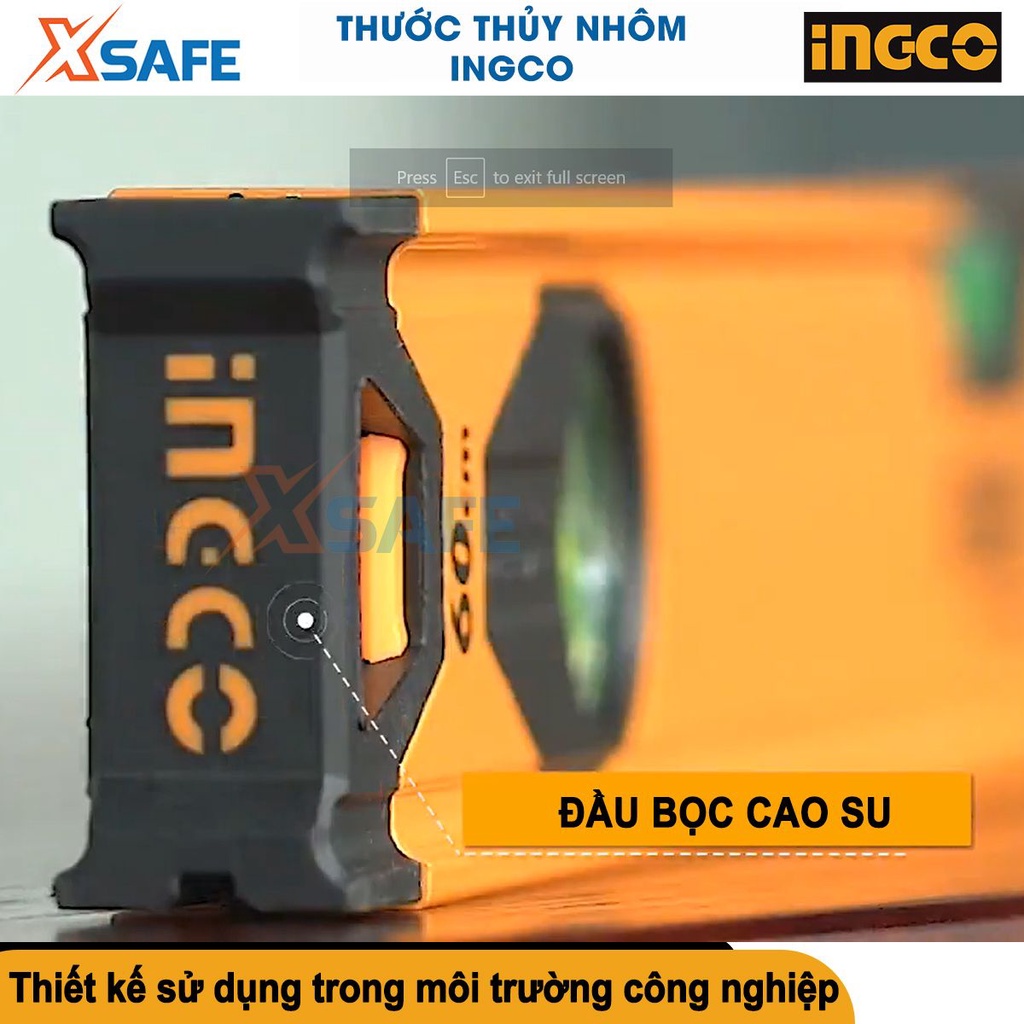 Thước thủy cân bằng Ingco 40-100cm độ chính xác cao, thước thủy nhôm công nghiệp [CHÍNH HÃNG][XSAFE]