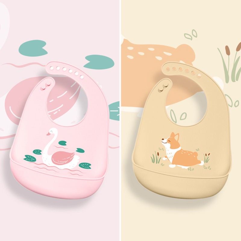 Yếm ăn dặm silicon, yếm máng 3D cho bé