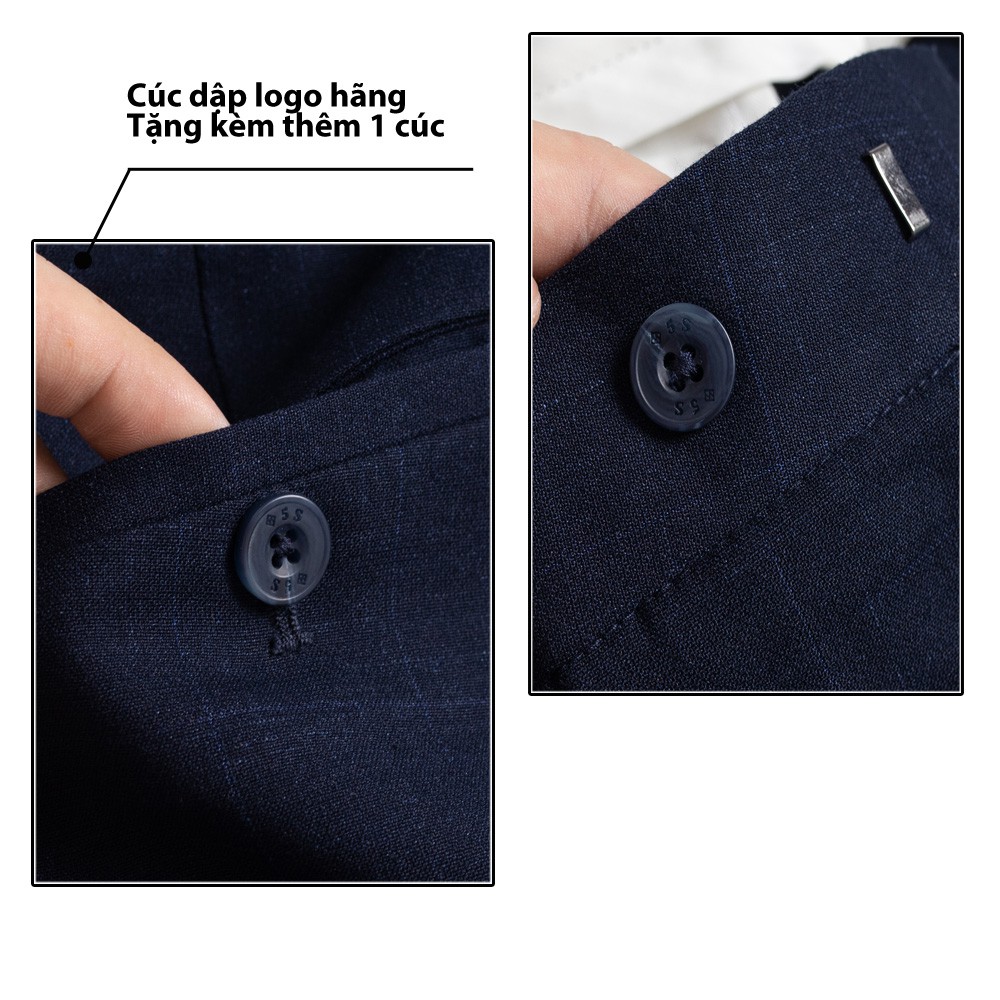 Quần Âu Nam 5S Họa Tiết Kẻ Caro Chìm Màu Xanh Xám,  Dáng Ôm Vừa, Ít Nhăn, Thoáng Mát, Co Giãn Nhẹ(QAU0406S1XAX) | BigBuy360 - bigbuy360.vn