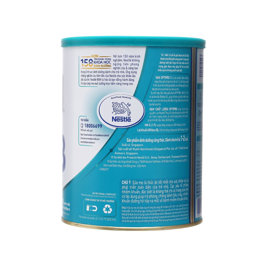 Sữa bột Nan optipro 3 800g ( Date 06/2024 )