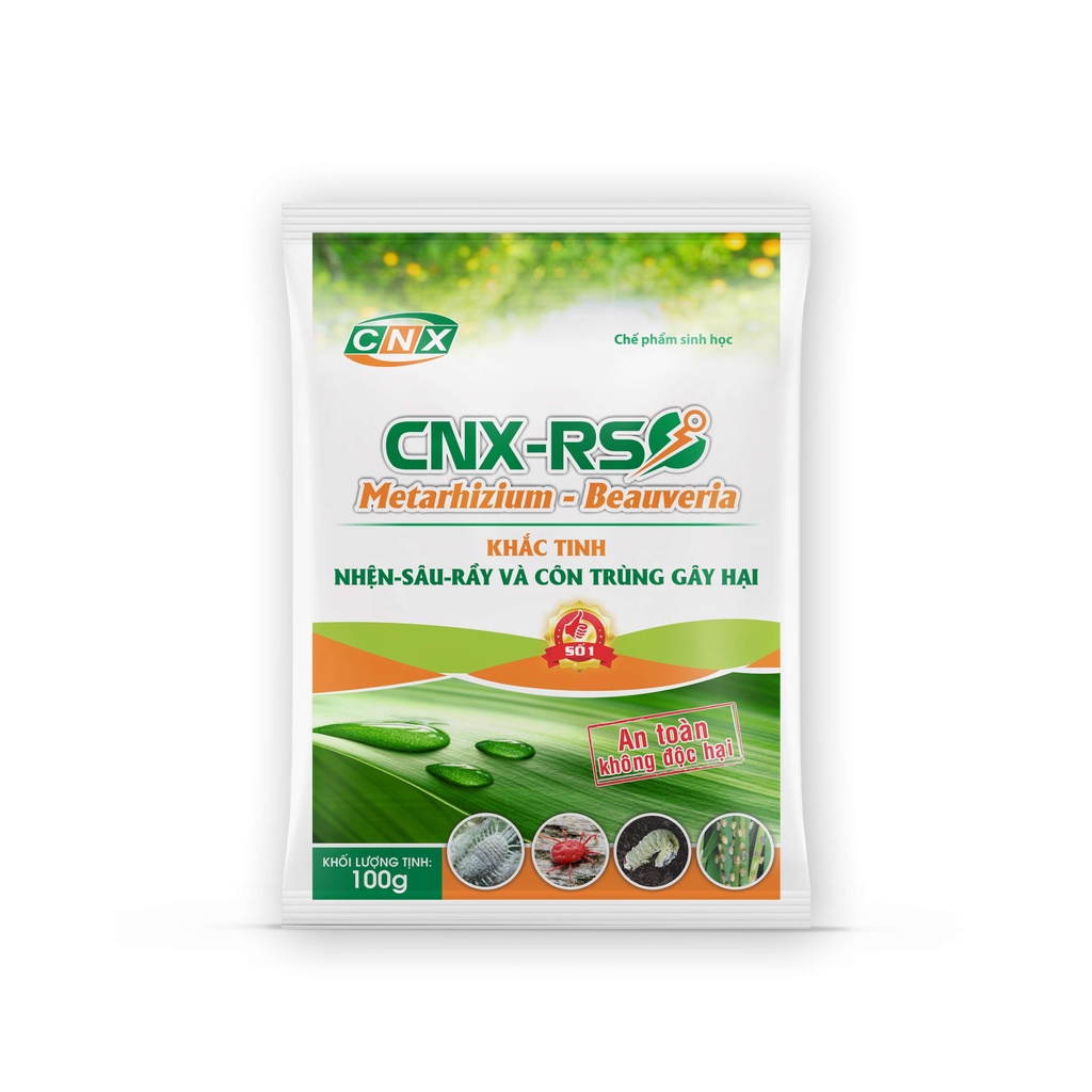 Chế phẩm sinh học CNX RS - Khắc tinh nhện, sâu, rầy và côn trùng gây hại - 100g