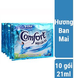 Nước xả vải Comfort Đậm đặc 1 lần xả hương Ban mai gói 21ml (10 gói)
