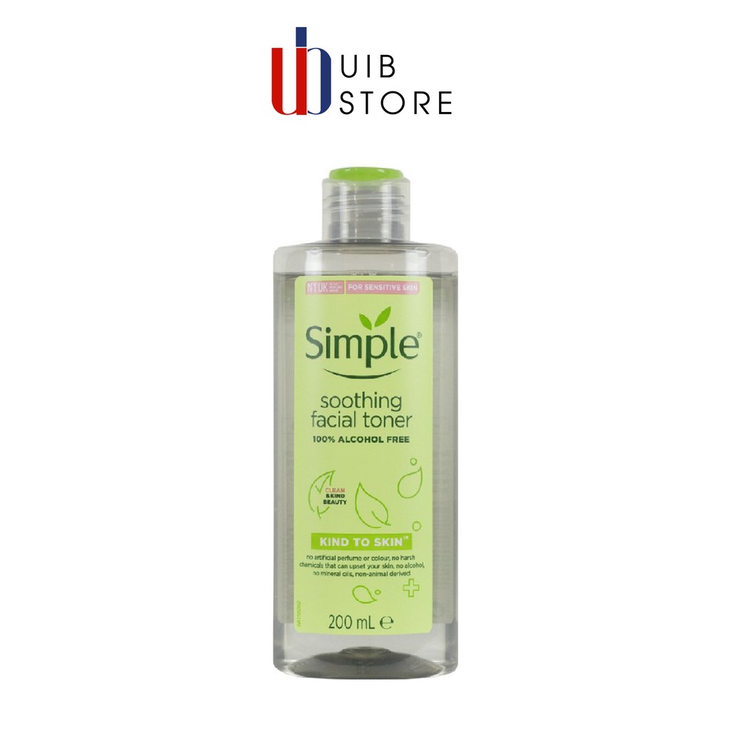 Nước hoa hồng cho da nhạy cảm Simple Kind To Skin Soothing Facial Toner 200ml