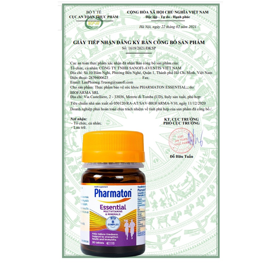 PHARMATON ESSENTIAL bổ sung vitamin hộp 30 viên , Gia hân