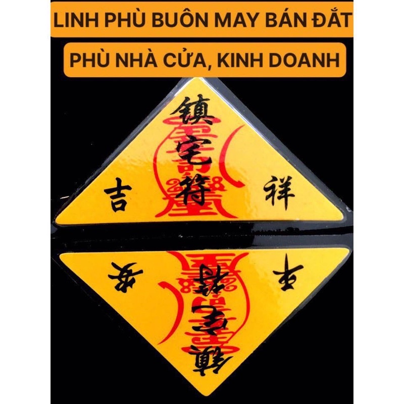 Miếng phù tam giác bình an, may mắn, tài lộc để ví, để túi, điện thoại, máy tính bảng