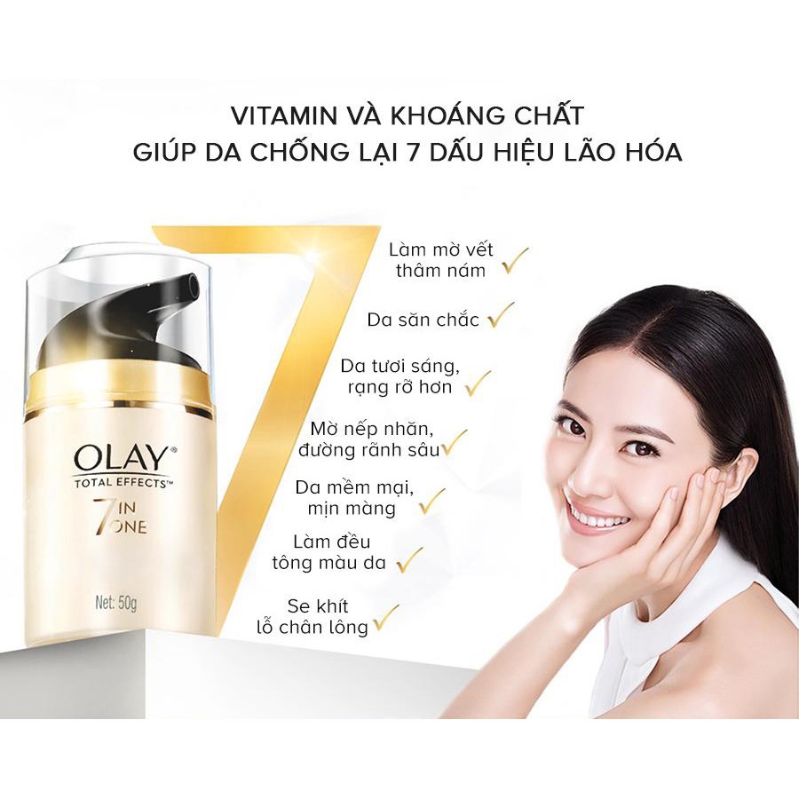 KEM DƯỠNG DỊU NHẸ BAN NGÀY OLAY TOTAL EFFECTS NGỪA LÃO HOÁ SPF15 50G TOTAL EFFECTS 7 IN ONE DAY CREAM GENTLE