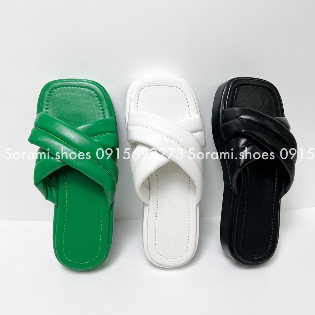 Sorami.Shoes | Dép lê đế xuồng quai chéo 3p êm, da mềm