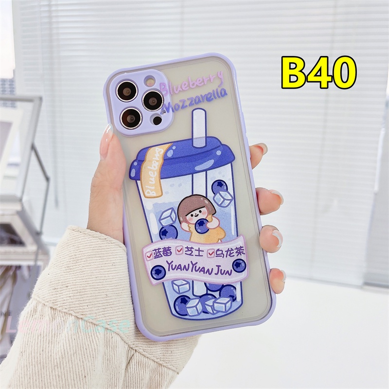 Casing Samsung A21S A51 A50S J2 Prime A20S J7 Prime A10S A11 A50 A20 A30S M11 A30 M10S M40S A205 A305 Men Women Share Trendy Milk Tea Cup Pattern Skin Feel Transparent Anti-fall Hard Shell All-inclusive Mobile Phone Case