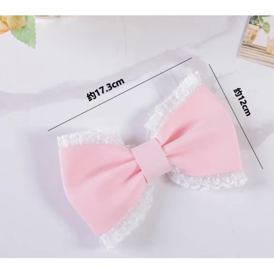 Nơ viền ren trắng