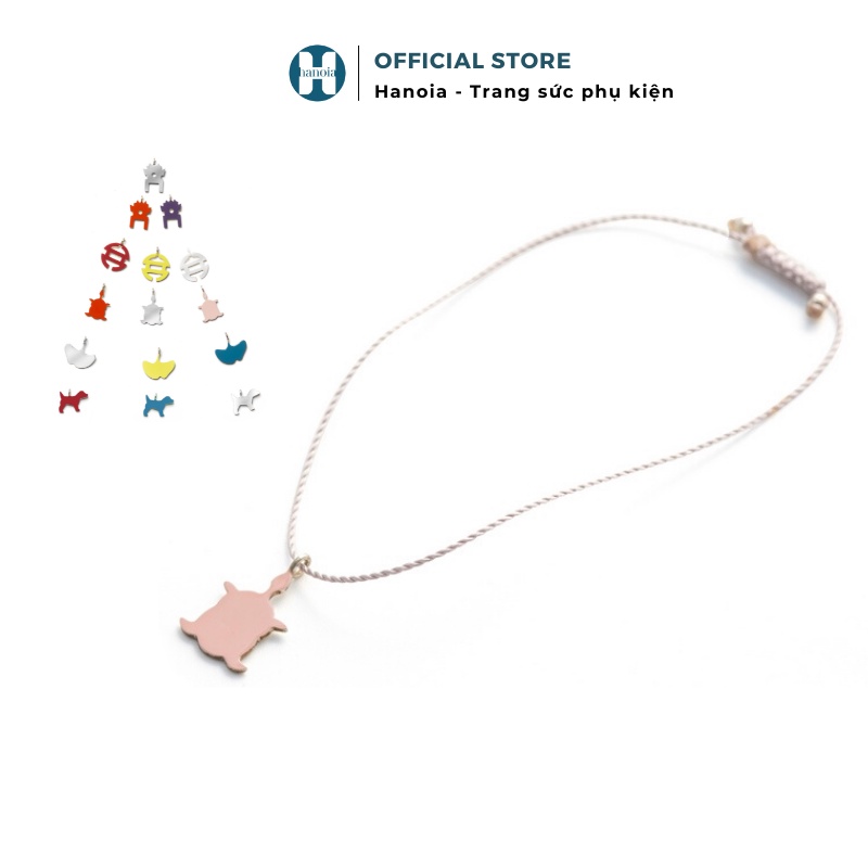 Mặt dây chuyền charm bạc phủ sơn mài Hanoia CHARM LUCKILY