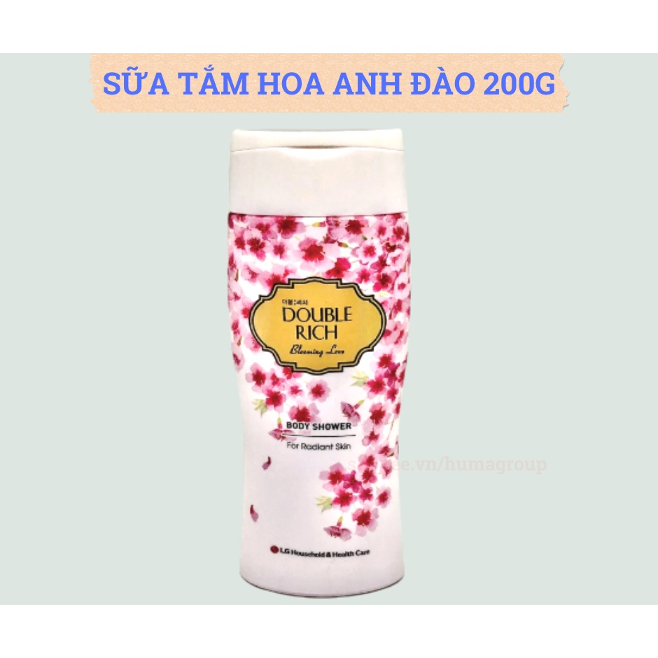 Sữa Tắm Hương Nước Hoa Thơm Double Rich Hàn Quốc Hoa Hồng - Iris - Anh Đào Dưỡng Da Trắng Sáng 200g/550g