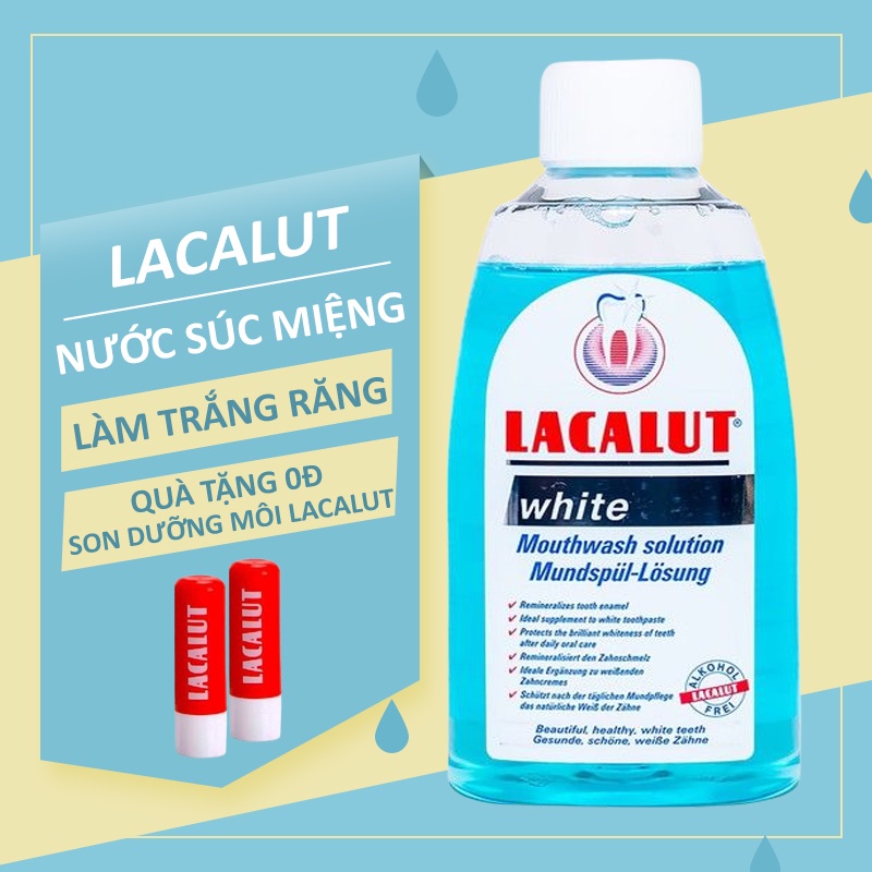 Nước Súc Miệng White Lacalut Làm Răng Trắng Sáng Loại Bỏ Mảng Bám Hơi Thở Thơm Mát