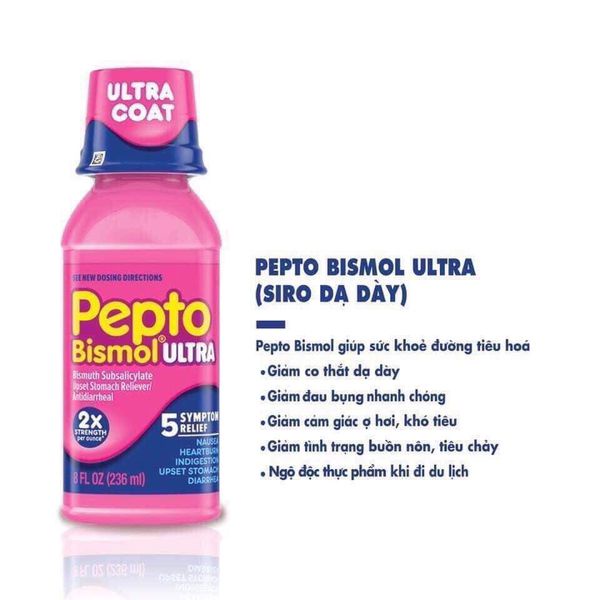 Siro hỗ trợ tiêu hoá tiêu chảy dạ dày Pepto Bismol Ultra 354ml