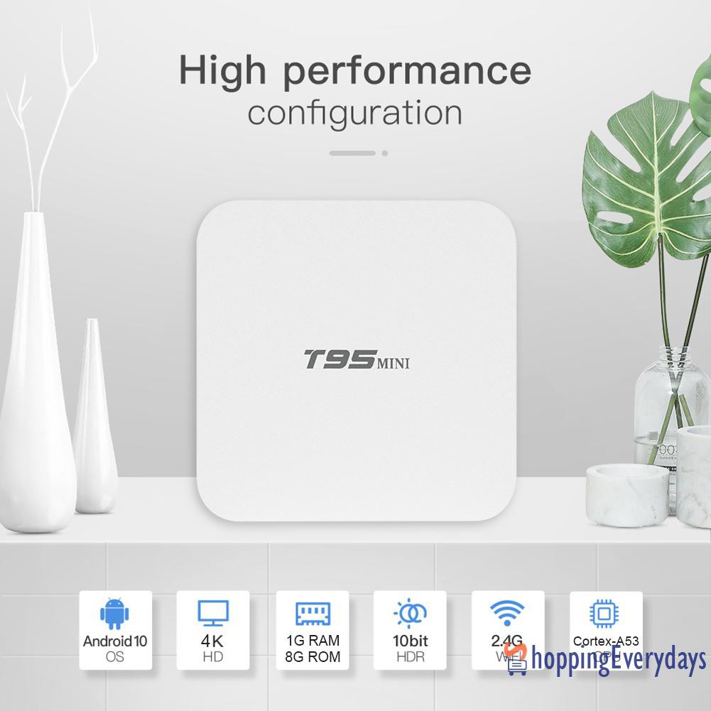 Tv Box T95 Mini H313 Android 10.0 2.4g Wifi 1gb 8gb Và Phụ Kiện