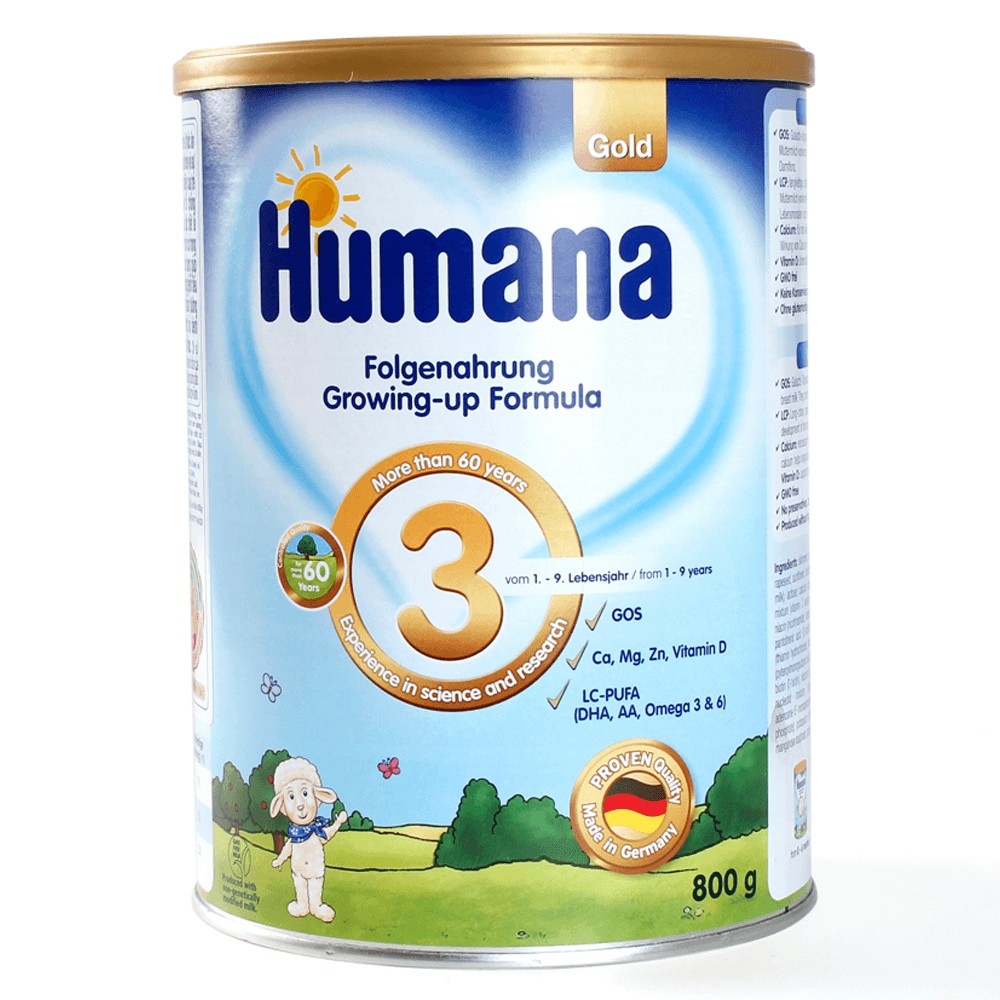 Sữa bột Humana Gold số 3, 800g (1-9 tuổi)