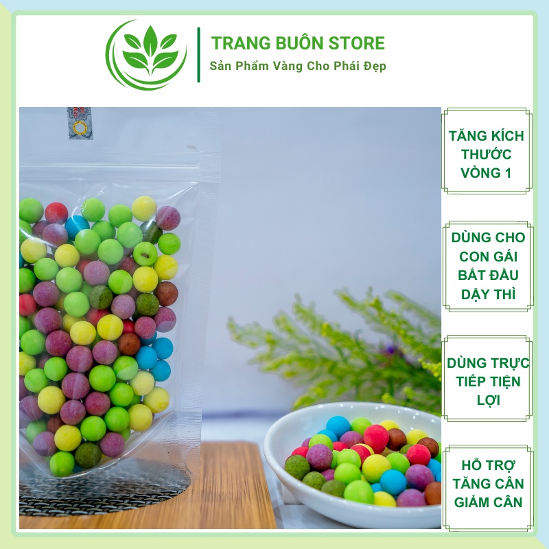 100gr viên mầm đậu nành tăng vòng 1 kẹo mix vị cân bằng nội tiết tố giảm cân