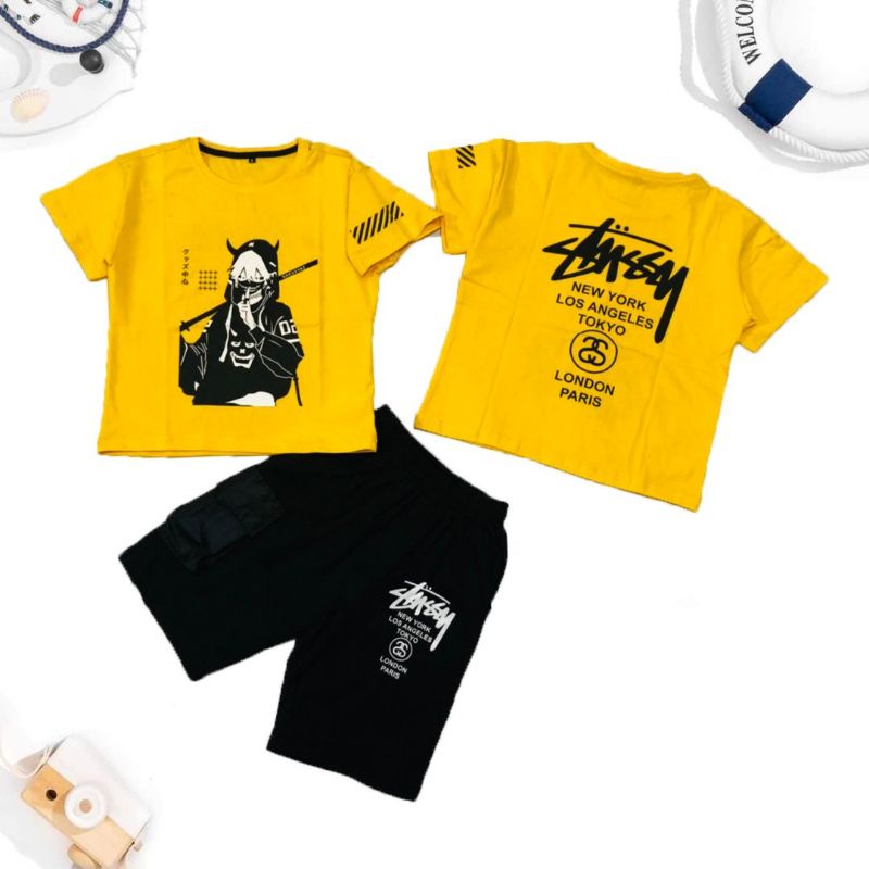 Bộ tay ngắn quần đùi thun cotton 100% chính phẩm hàng shop size siêu cồ cho bé trai