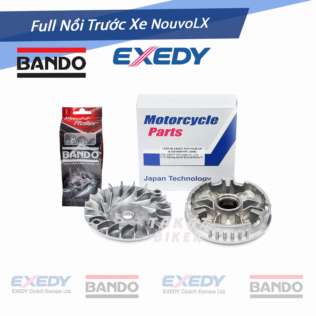 Bộ nồi trước Exedy dùng cho xe Nouvo LX - Nouvo 5 - Công Nghệ Japan Kết hợp Exedy và Bando