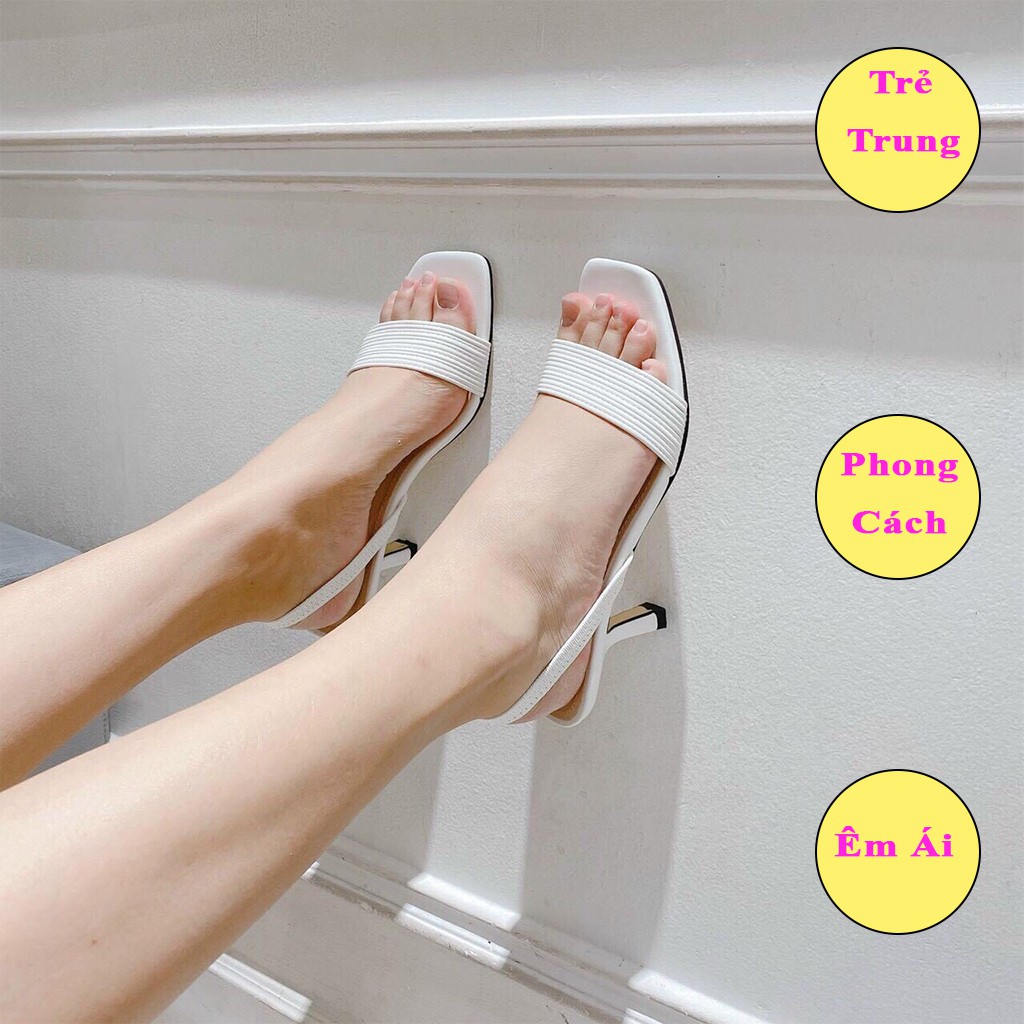 [ ẢNH THẬT ] Sandal nữ cao gót giá rẻ, giầy cao gót nữ 7 phân hở mũi, SDC002 - Teen Teen shop