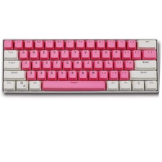 Nút Bàn Phím Cơ PBT 61 Phím Hai Màu Hồng Trắng Cho Ducky GH60 / RK61 / ALT61 / Annie/Keyboard