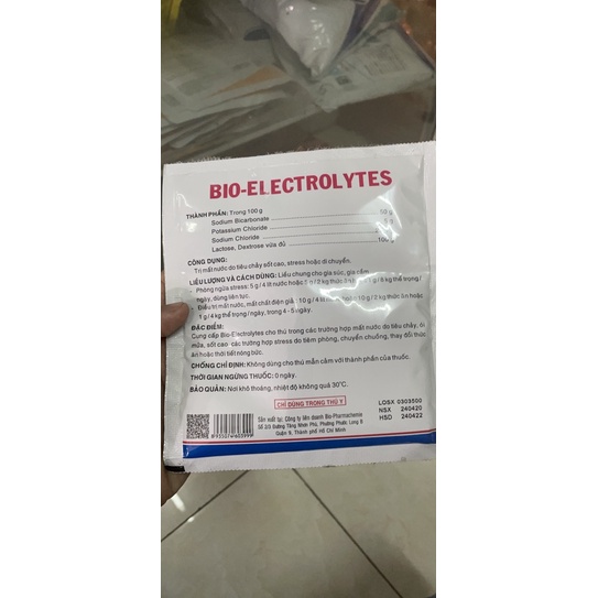 Bột hoà tan Bio Electrolytes gói 100gram