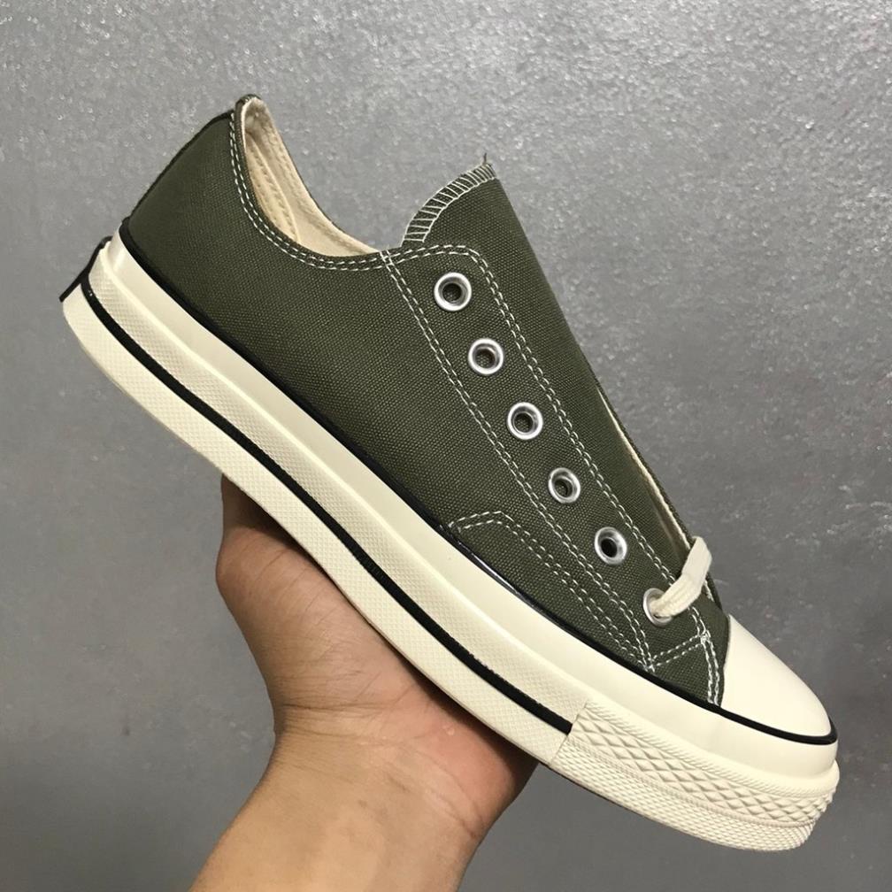 Giày thể thao sneaker nam nữ CV xanh rêu thấp