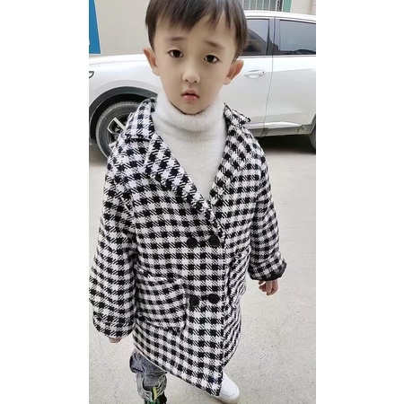 Áo dạ dáng dài cho bé trai, áo khoác cho bé kiểu dáng hàn quốc