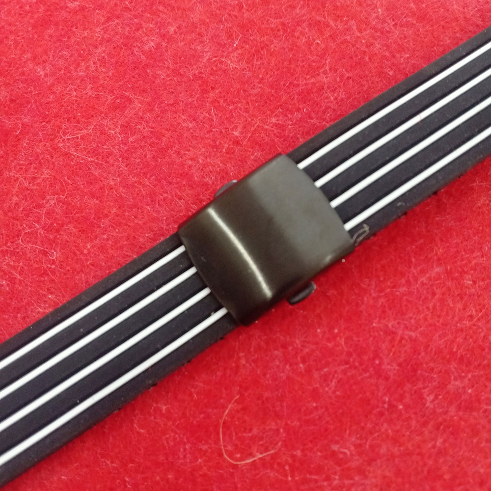 Dây Đồng Hồ Cao Su Thời Trang 4 sọc trắng - Dây đeo cao su mềm cho Seiko 18mm 20mm 22mm