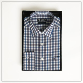 Áo sơ mi nam caro dài tay Vĩnh Tiến Classic vạt bằng