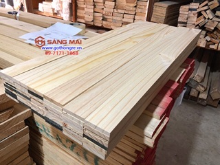 Thanh gỗ thông dày 1cm x rộng 6cm x dài 80cm + láng nhẵn mịn 4 mặt