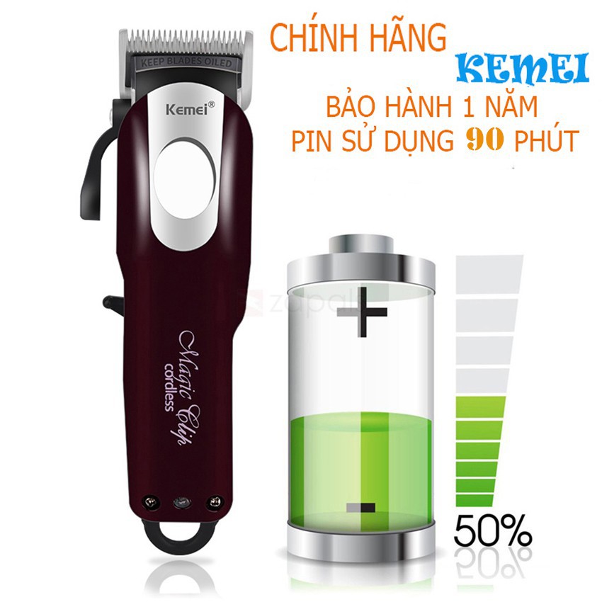 Tông Đơ Cắt Tóc Kemei 2600 Công Suất 9w Mạnh Mẽ Lưỡi Carbon Mạ Crôm Cao Cấp Bền Bỉ