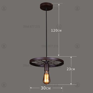 Bộ 3 Đèn thả bàn ăn thả trần trang trí bánh xe TAMOVA 7089/3