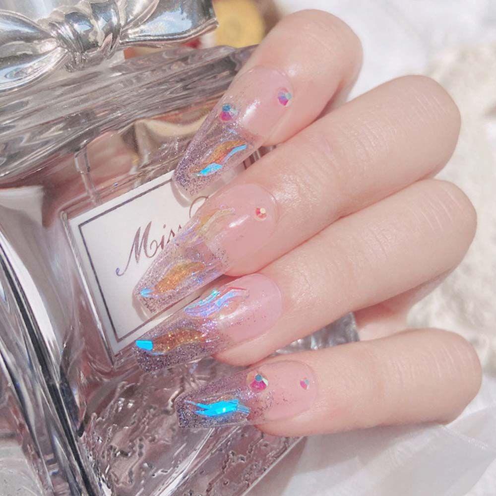 Miếng Dán Trang Trí Móng Tay Hình Chữ S 3D Phong Cách Nhật Bản Thời Trang