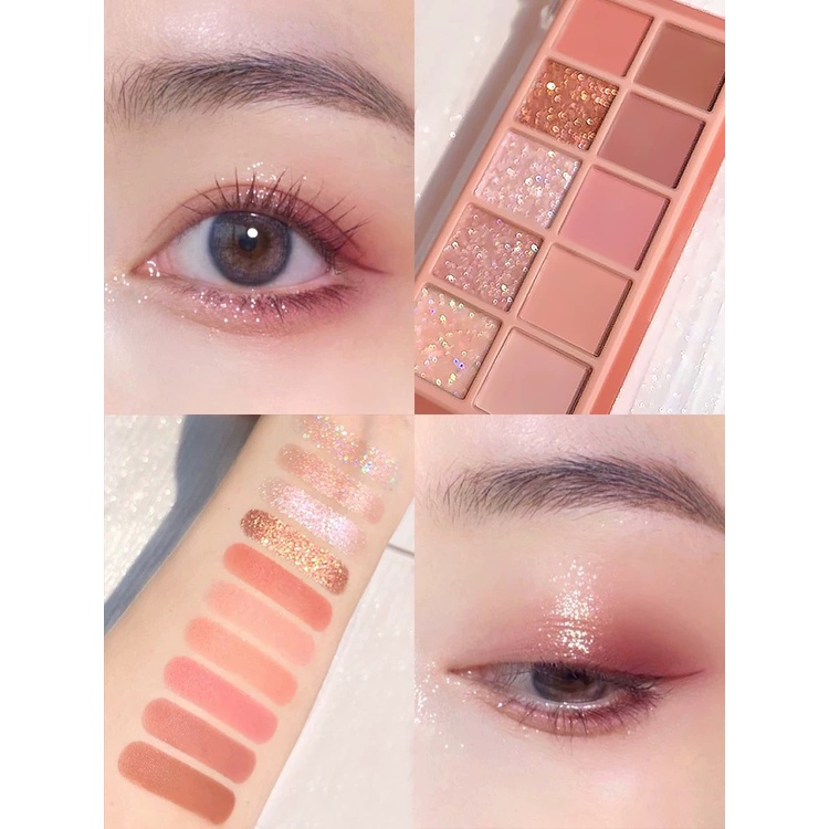 Bảng phấn mắt Sweet Mint ngọt ngào 10 màu tông nhũ và lì 100g