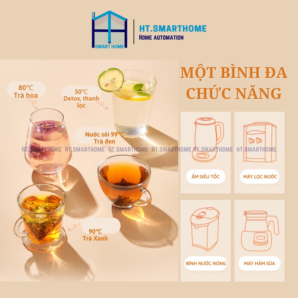 Máy nước nóng SUPOR 2,8L 2000W - Bảo hành 6 tháng - Màng lọc NanoSilver - Cảm biến tự động - An toàn khi sử dụng
