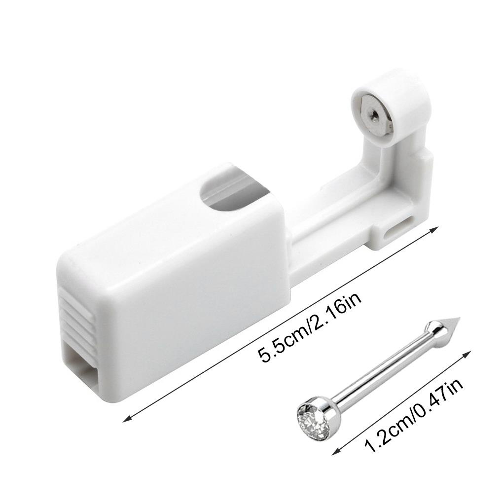 Dụng Cụ Xỏ Khuyên Tai / Mũi Bằng Thép Màu Trắng Tiện Dụng DIY