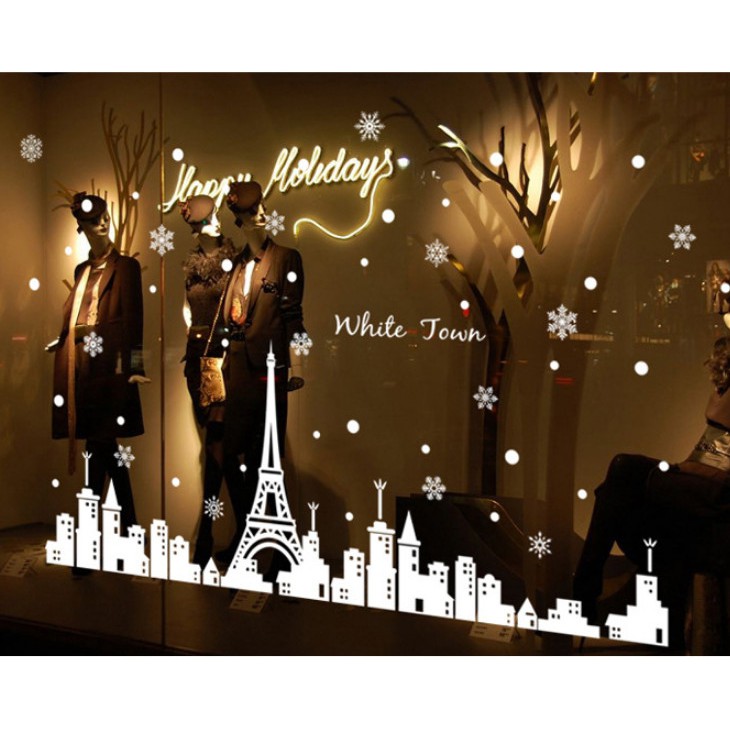 Decal trang trí Thành Phố Tháp lớn WHILE JOWN