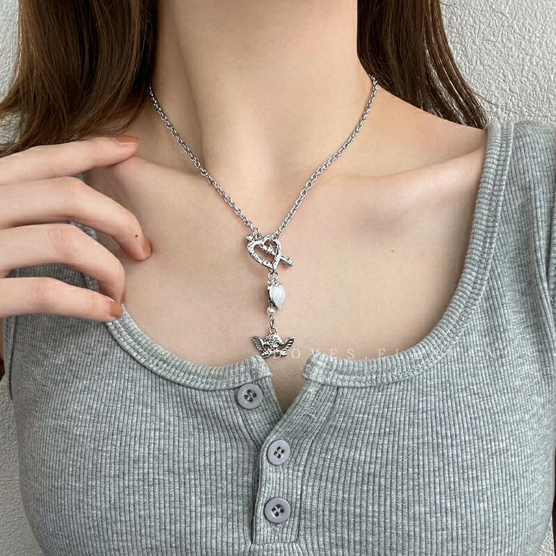 Vòng cổ dây chuyền trái tim , thiên sứ nhỏ