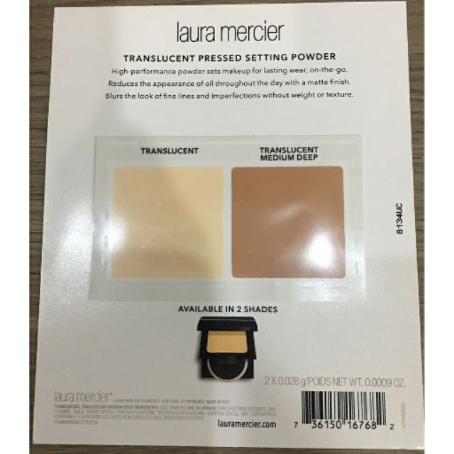 Mẫu thử set 2 màu phấn phủ_tạo khối Laura Mercier