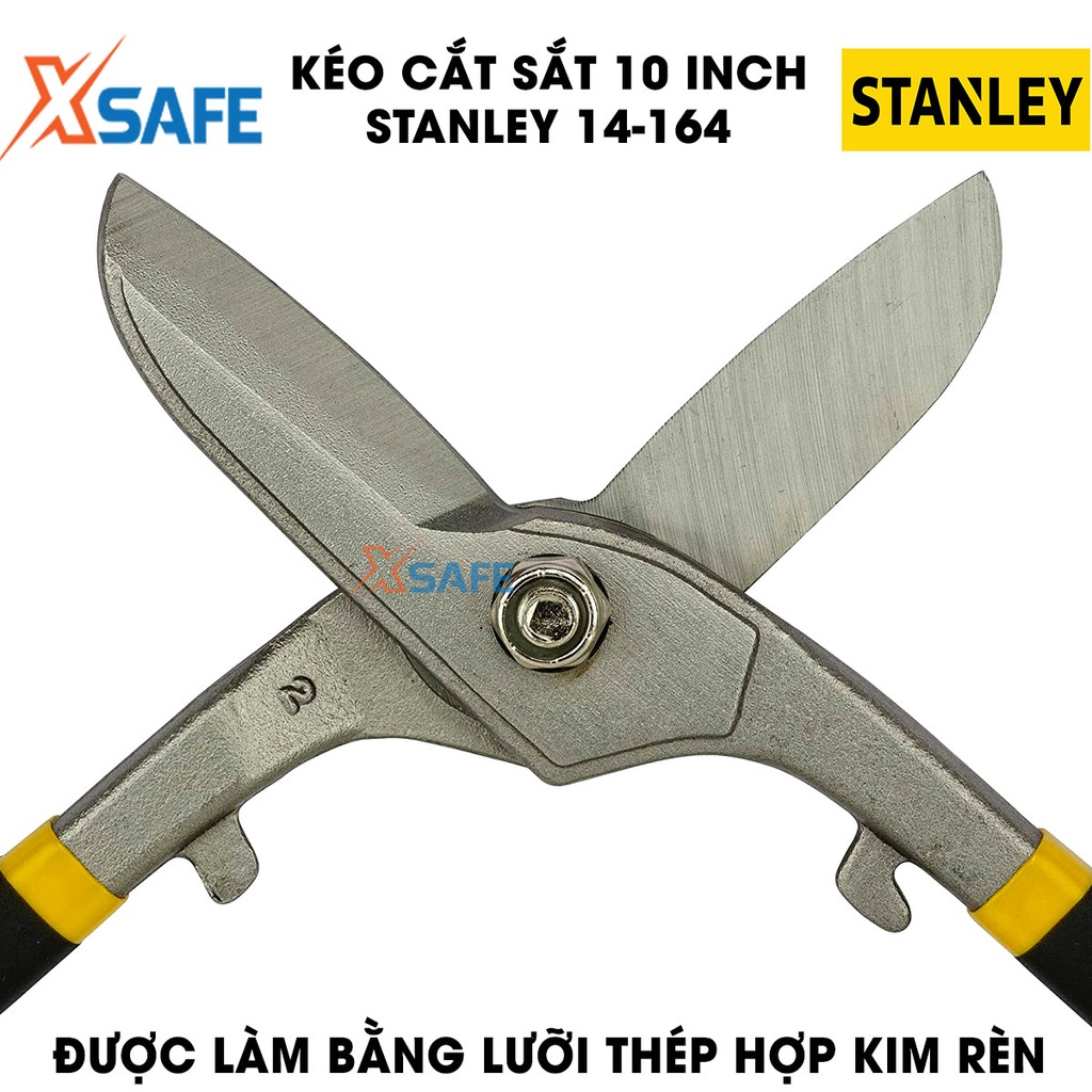 Kéo cắt sắt STANLEY thép hợp kim Kéo Stanley lưỡi mạ chrome cao cấp, cắt được nhiều chất liệu khác nhau