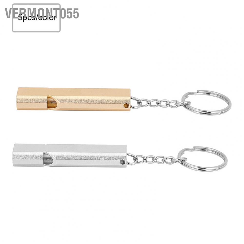 Vermont055 5pcs Aluminum Alloy Dual Tubes Whistle Lifesaving Emergency Outdoor Survival Tool