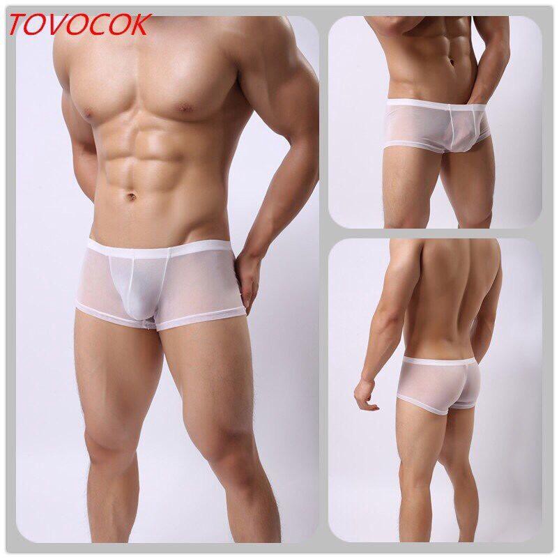 Quần lót nam boxer cao cấp chất liệu thun lưới, Quần sịp nam tam giác thun phối lưới co dãn 4 chiều - 1018