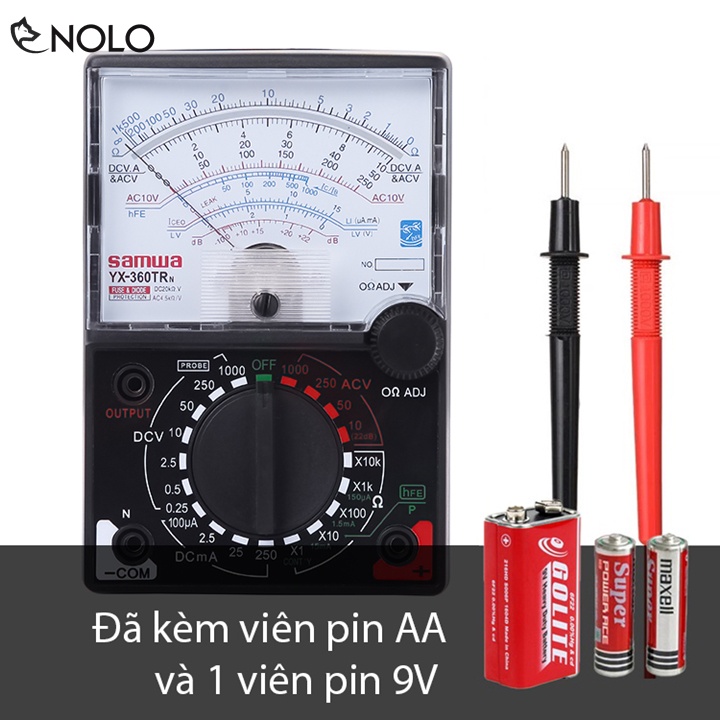 Đồng Hồ Vạn Năng VOM Sanwa Model YX360TR Màn Hình Lớn Có Tặng Kèm Pin