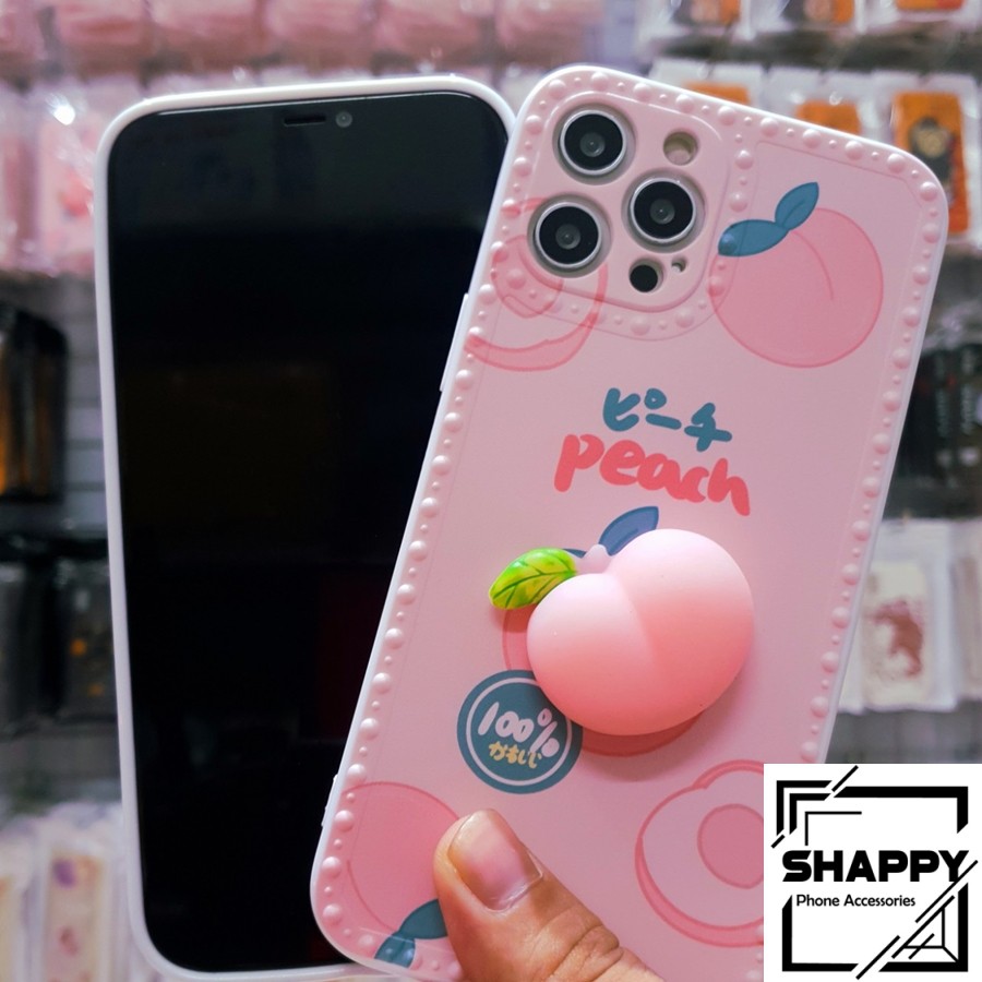 Ốp Lưng IPhone Trái Đào Mochi Dẻo Viền Vuông Các Dòng 7Plus/8Plus/X/XS/XsMax/11/11ProMax/12ProMax [Shappy Shop]