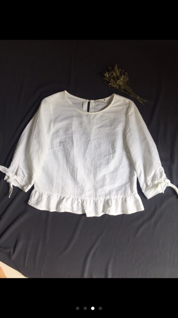 Set Váy kaki xoè tầng áo tay nơ